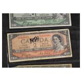 Royal Bank of Scotland £1 Note; Bank of Canada CAD$1 & CAD$2 Notes
