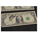 Six US One Dollar Trinary Notes