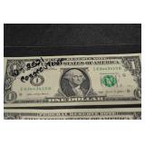 US One Dollar Notes - 10 Consecutive Serial Numbers (I63443401B to I63443410B)
