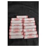 15 Rolls of 2023 Pennies - 50 Coins per Roll, Copper US Currency (new)