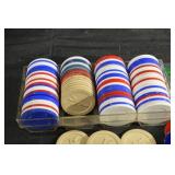 Vintage 1920s-30s Unbreakable & Noiseless Poker Chips & Tokens Set