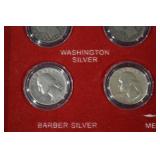 The First and Last Year U.S. Coin Collection - Silver Coins in Wooden Display Box