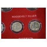 The First and Last Year U.S. Coin Collection - Silver Coins in Wooden Display Box