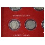 The First and Last Year U.S. Coin Collection - Silver Coins in Wooden Display Box