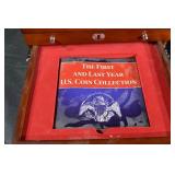 The First and Last Year U.S. Coin Collection - Silver Coins in Wooden Display Box