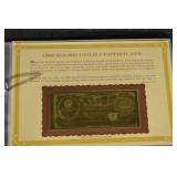 22KT Gold Replicas of Classic U.S. Paper Currency - Darling Mint Display Set