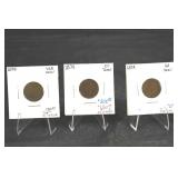 1874-1875 US Copper Cent - 3 Coins in 2x2 Holders