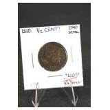 1828 United States Half Cent EF40 Details