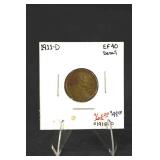 1911-D Lincoln Cent EF40 Detail