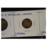 4pc Apothecary Weights Set - 2 Drachm, 1 Drachm, 2 Scruples, 1 Scruple