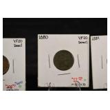 Indian Head Cents - 1861, 1865 Fancy 5, 1880s, 1889 (Lot of 6)