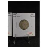 Lot Of 5 V-Nickels- (4)1883, 1884