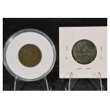 Pair Of Sheild Nickels- 1865 Fancy s, 1864