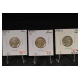 Buffalo Nickels 1913-S, 1913-D & 1915-S (Lot of 3)