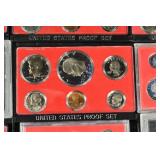 United States Proof Sets - Assorted Years in Red Presentation Cases