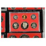 United States Proof Sets - Assorted Years in Red Presentation Cases
