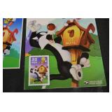 USPS Sylvester & Tweety Commemorative Stamp Poster with Matching Stamp Sheet Set