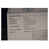 United States Mint West Point Bicentennial Commemorative Coin 1802-2002 Uncirculated Silver Dollar