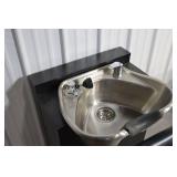 Salon Shampoo Bowl Station - Stainless Sink & Black Chair