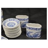 Old Chelsea Blue & White Transferware Dinnerware Set - Furnivals Ltd England