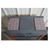 Rolling Tool Cabinet - Red/Gray with Dual Top Organizers