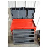 Rolling Tool Cabinet - Red/Gray with Dual Top Organizers