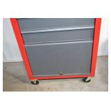Rolling Tool Cabinet - Red/Gray with Dual Top Organizers