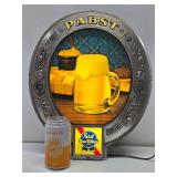 Working Vintage PABST PBR Lighted Oval Beer Sign