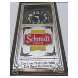 Working Vintage Lighted SCHMIDT Beer Advertising Clock Sign