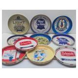 Estate Lot of Vintage Round Metal Advertising Beer Trays