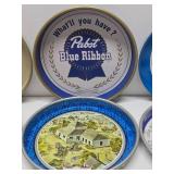 Estate Lot of Vintage Round Metal Advertising Beer Trays