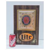 Very Cool Vintage MILLER LITE Lighted Advertising Beer Clock/Sign