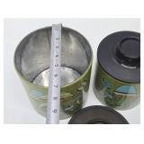 Retro Vintage Metal Ransburg Kitchen Canister Set w/Mushroom Design