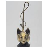 Very Cool Old Vintage Heavy Brass Fox Head Door Stop