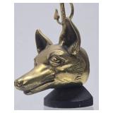 Very Cool Old Vintage Heavy Brass Fox Head Door Stop