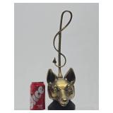 Very Cool Old Vintage Heavy Brass Fox Head Door Stop