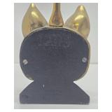 Very Cool Old Vintage Heavy Brass Fox Head Door Stop