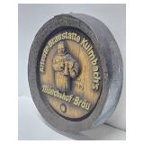 Vintage German 3D Barrel Beer Sign for Monchshof-Brau