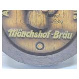 Vintage German 3D Barrel Beer Sign for Monchshof-Brau