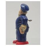 Vintage IRWIN Police Officer Wind-Up Toy w/Key