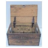 Nice Antique Pre-Prohibition GOETZ Wooden Advertising Beer Crate w/Lid