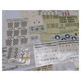 LARGE Lot of Unused Military Model Kit Decal/Sticker Sheets
