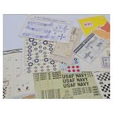 LARGE Lot of Unused Military Model Kit Decal/Sticker Sheets