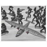 Large Lot of Vintage Lead/Metal Soldiers w/ Airplane