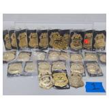 Large Lot of NOS Unused Brass Security Guard Badges