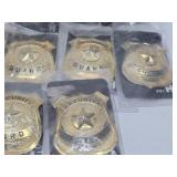 Large Lot of NOS Unused Brass Security Guard Badges