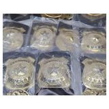Large Lot of NOS Unused Brass Security Guard Badges