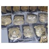 Large Lot of NOS Unused Brass Security Guard Badges