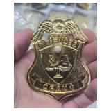 Large Lot of NOS Unused Brass Security Guard Badges