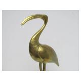 Group of Vintage Solid Brass Animals - Horse Bird Ram & Dolphin